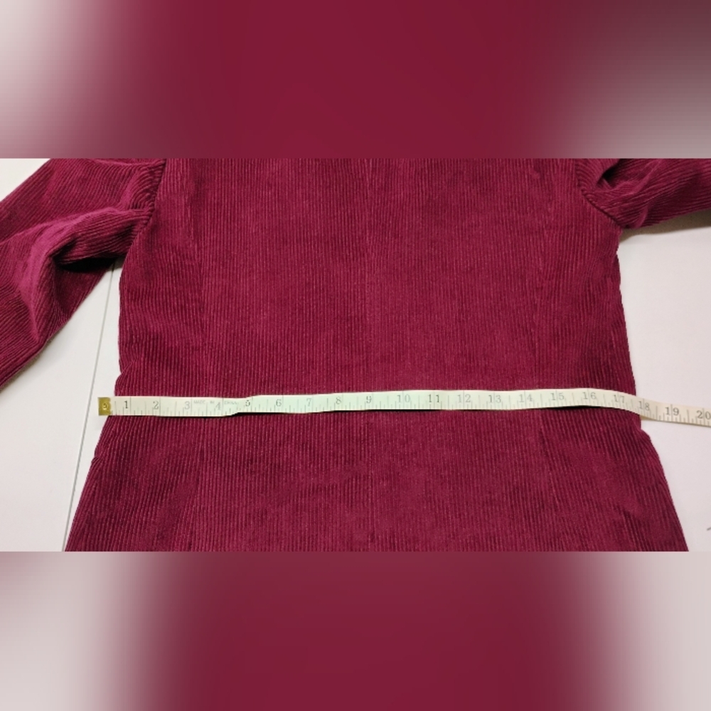 Vintage Burgundy Corduroy Jacket Blazer Women's Sz 9/10 Cotton Nylon Lined Y-3 - Picture 8 of 11